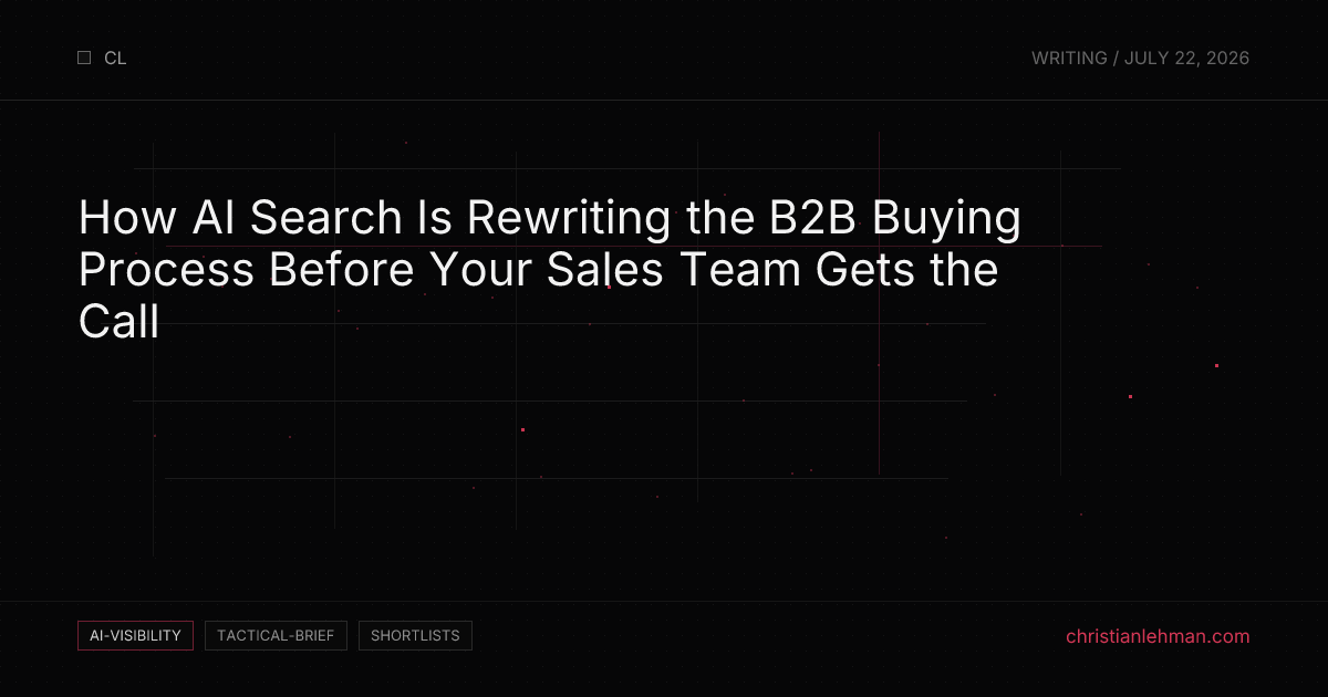 How AI Search Is Rewriting the B2B Buying Process Before Your Sales Team Gets the Call - AI Visibility Brief by Christian Lehman