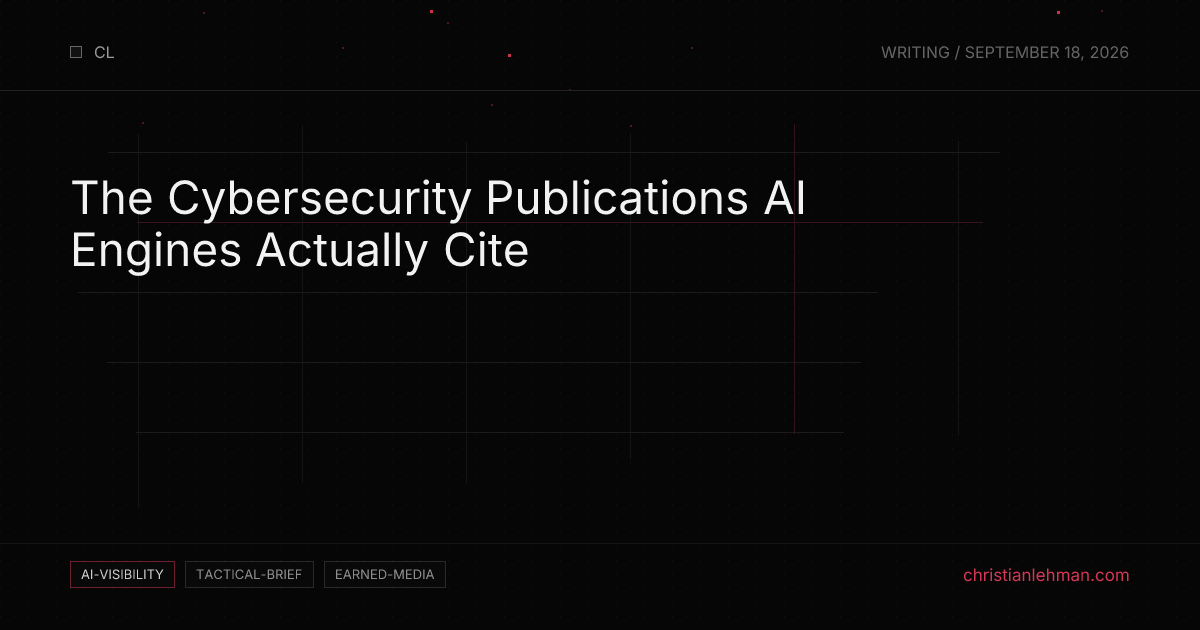 The Cybersecurity Publications AI Engines Actually Cite - AI Visibility Brief by Christian Lehman